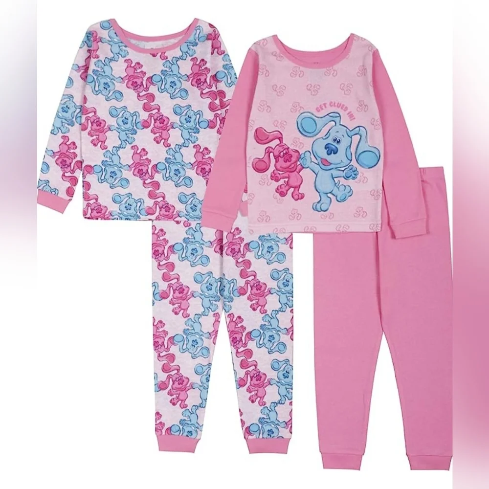 2 pair Blues Clues Magenta Cotton Pajama Sets 18 months